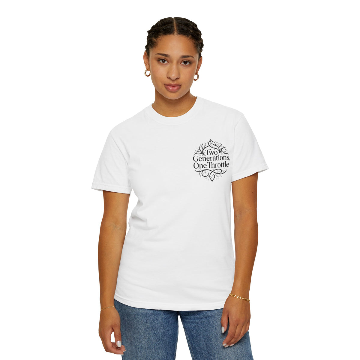 Two Generations One Throttle T-Shirt — Vintage Motorcycle Family Tee