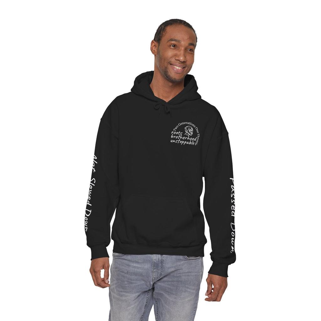 Momentum Hoodie | Motorcycle Brotherhood Sweatshirt | Passed Down Never Slowed Down | Biker Dad Son Gift | Men's Moto Streetwear Hoodie