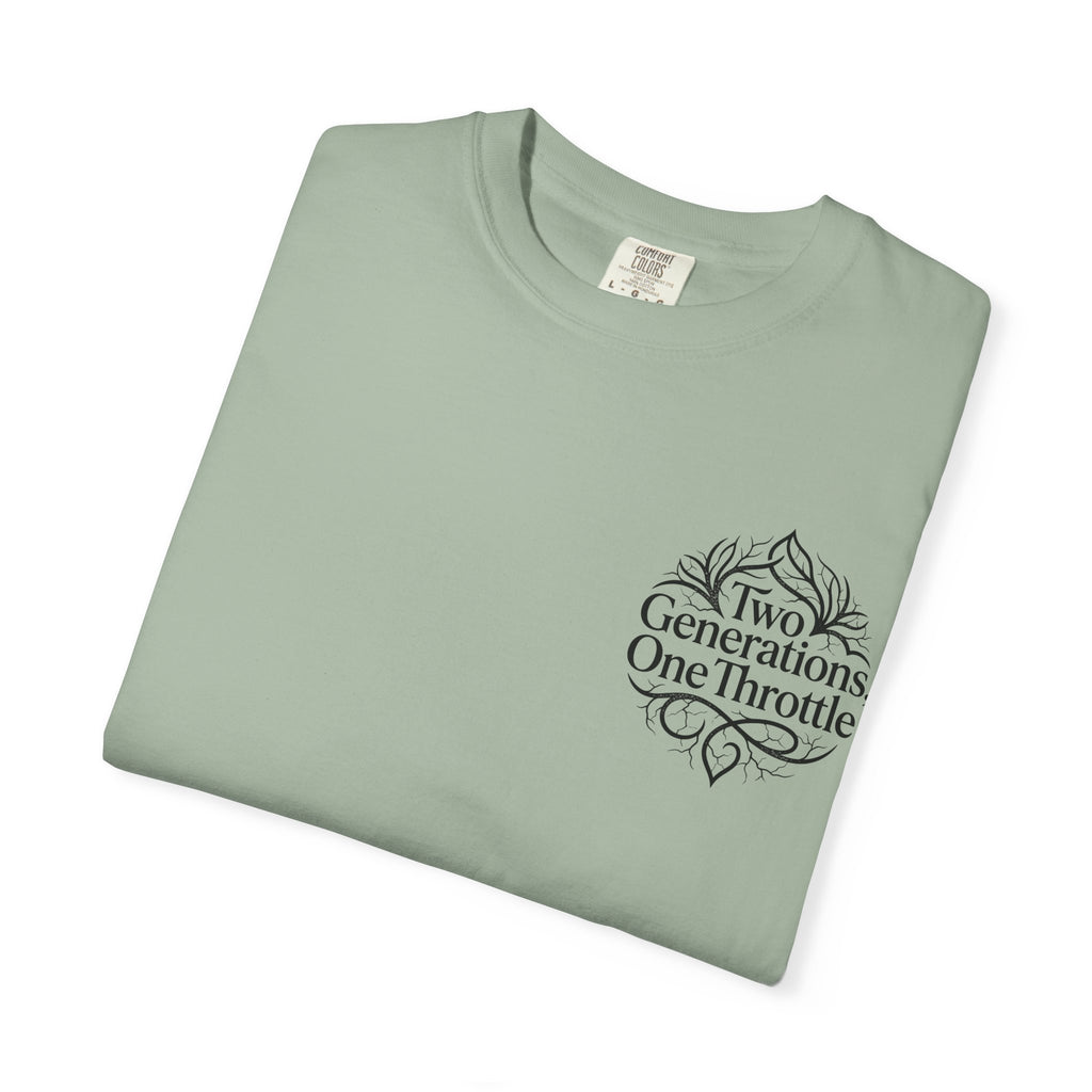 Two Generations One Throttle T-Shirt — Vintage Motorcycle Family Tee