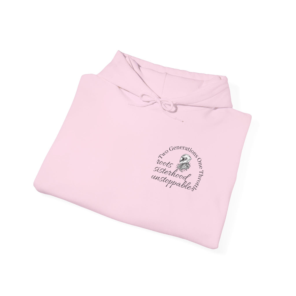 Two Generations One Throttle Hoodie | Motorcycle Mom Daughter Gift | Women Who Ride Sweatshirt | Biker Sisterhood Apparel | Passed Down Not Slowed Down