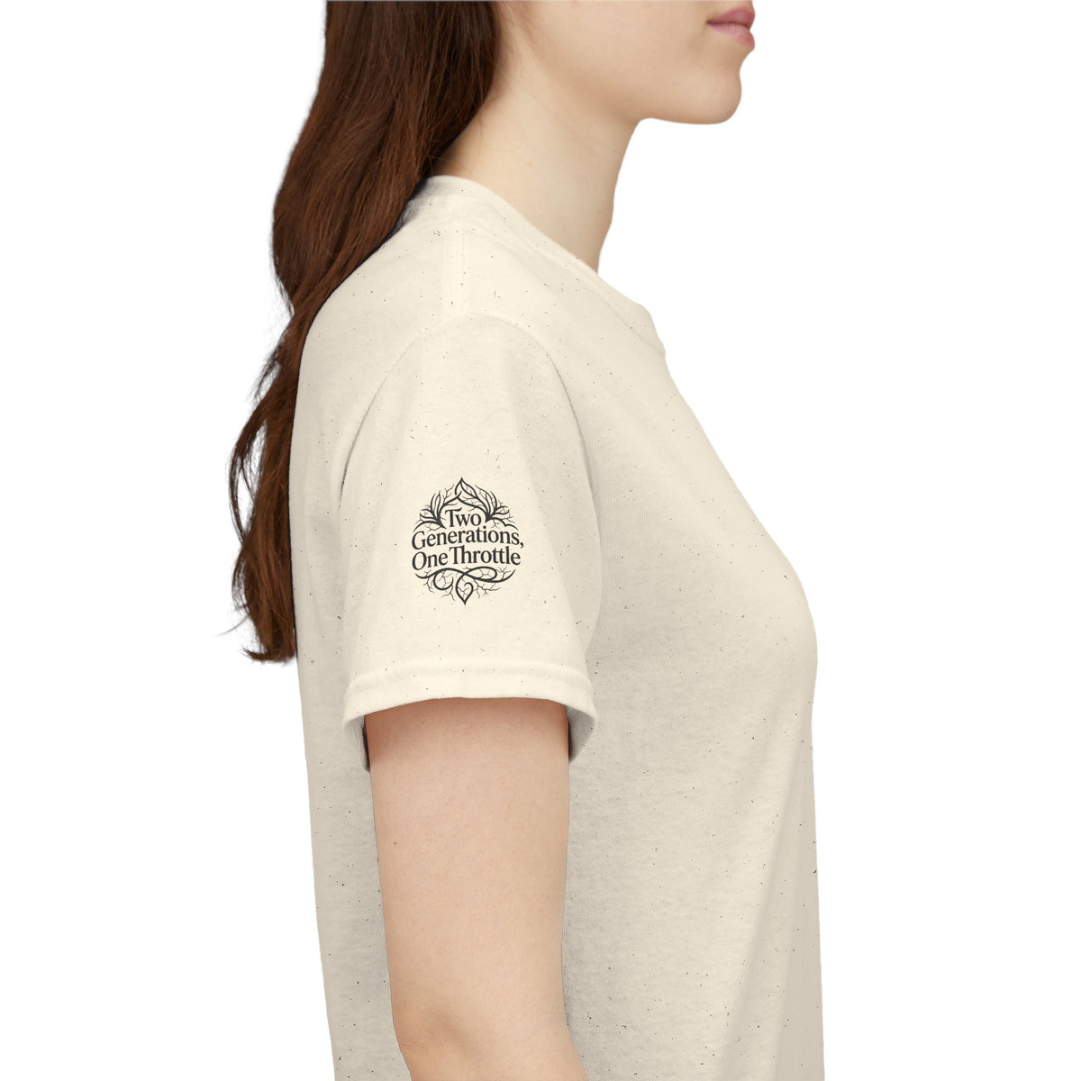 Motorcycle Tee — "Two Generations One Throttle" Vintage Rider T-Shirt