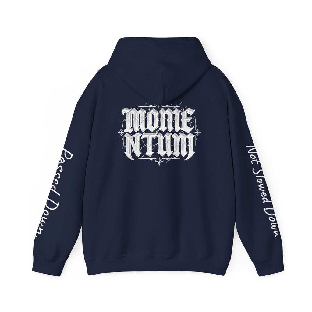 Momentum Hoodie | Motorcycle Brotherhood Sweatshirt | Passed Down Never Slowed Down | Biker Dad Son Gift | Men's Moto Streetwear Hoodie