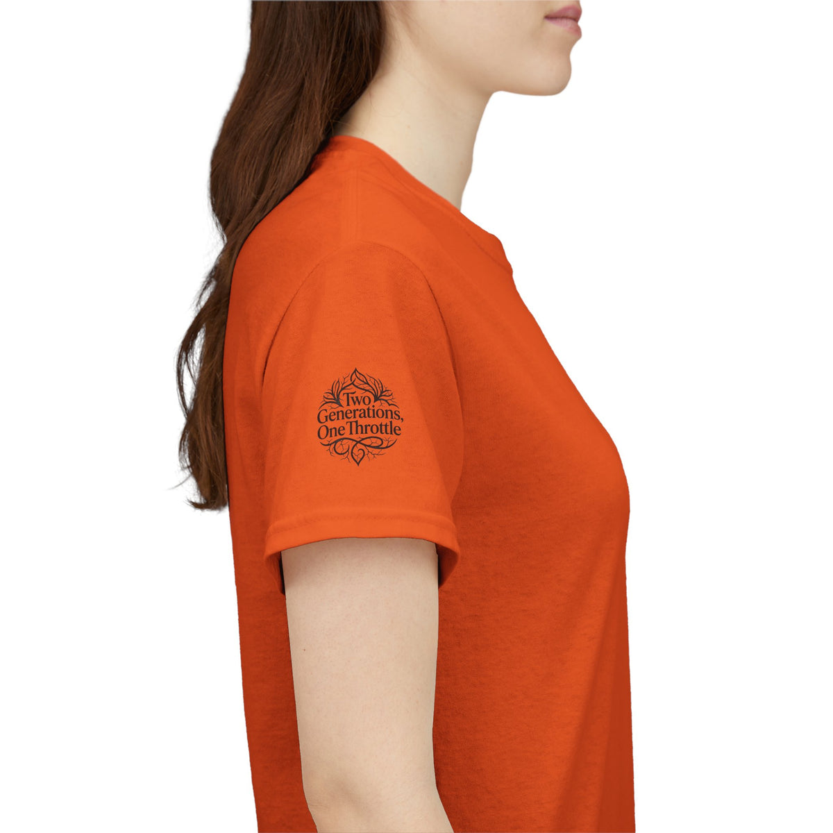 Motorcycle Tee — "Two Generations One Throttle" Vintage Rider T-Shirt