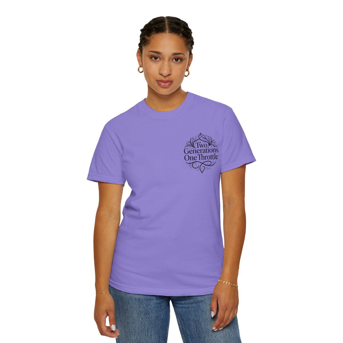Two Generations One Throttle T-Shirt — Vintage Motorcycle Family Tee