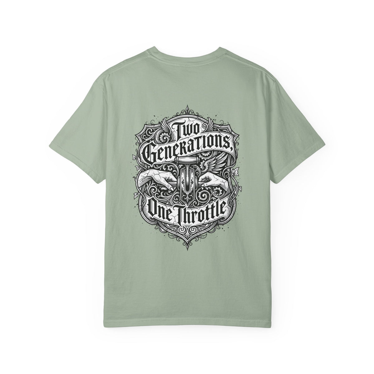 Two Generations One Throttle T-Shirt — Vintage Motorcycle Family Tee