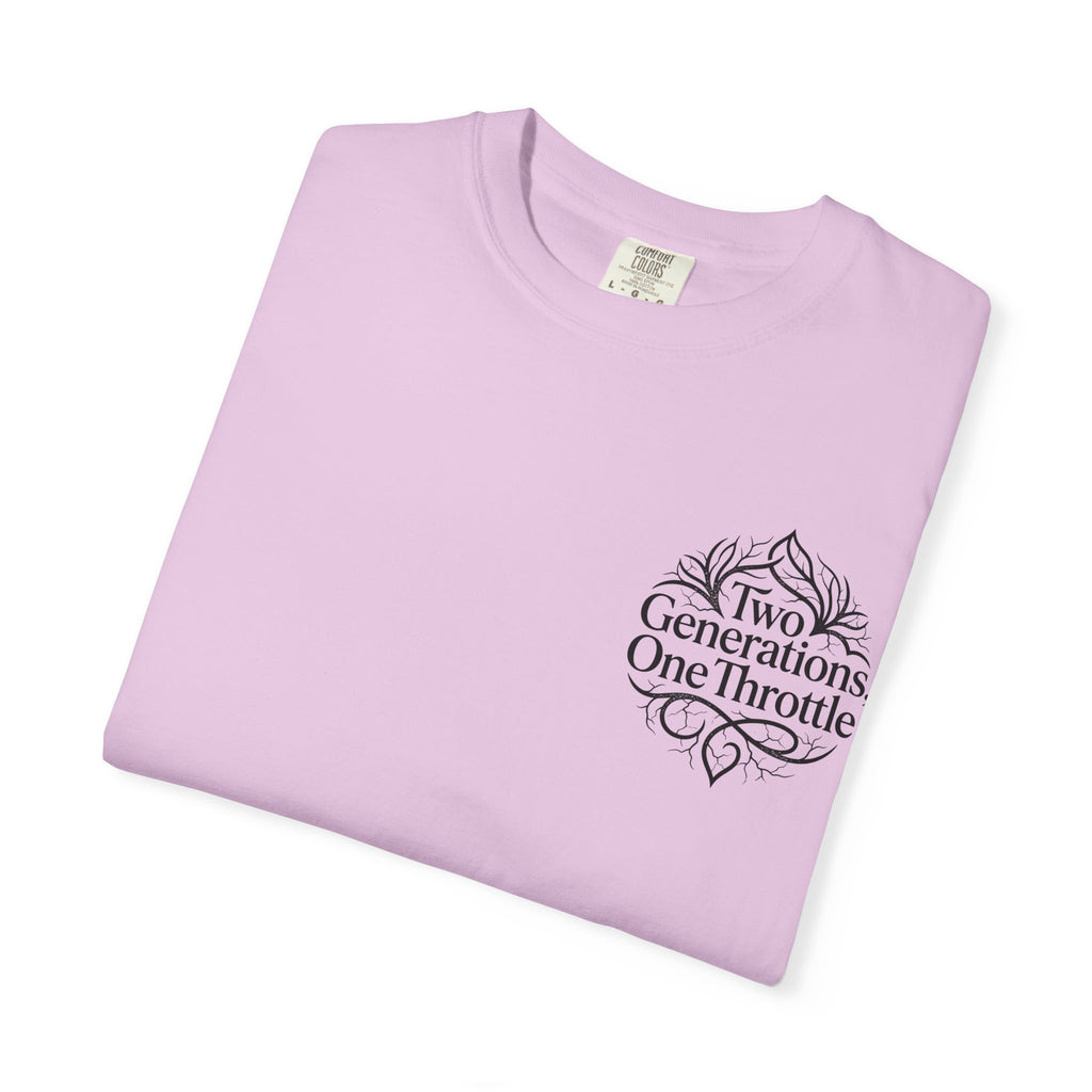 Two Generations One Throttle T-Shirt — Vintage Motorcycle Family Tee