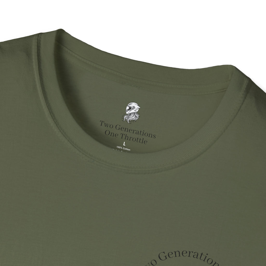 Two Generations One Throttle T-Shirt | Motorcycle Mom Daughter Gift | Women Who Ride Tee | Biker Sisterhood Graphic Shirt | Passed Down Not Slowed Down