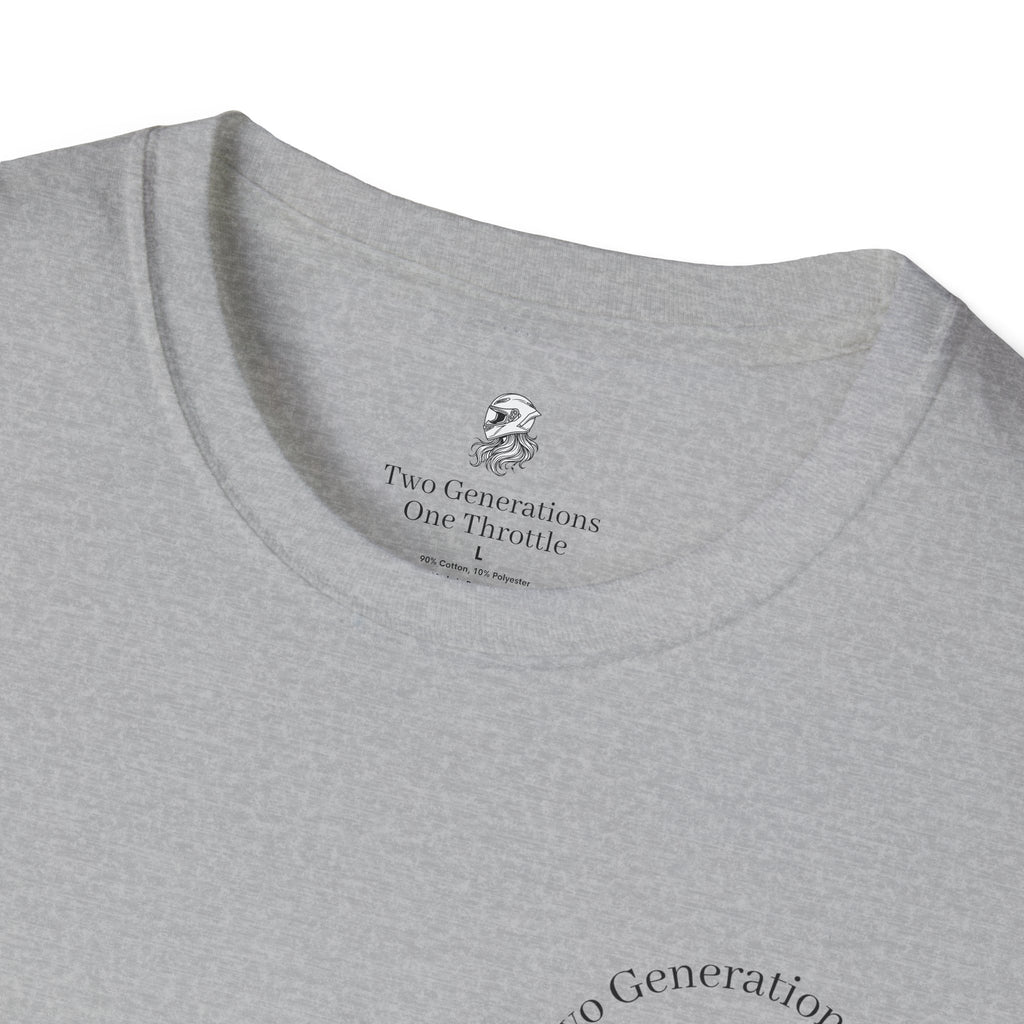 Two Generations One Throttle T-Shirt | Motorcycle Mom Daughter Gift | Women Who Ride Tee | Biker Sisterhood Graphic Shirt | Passed Down Not Slowed Down