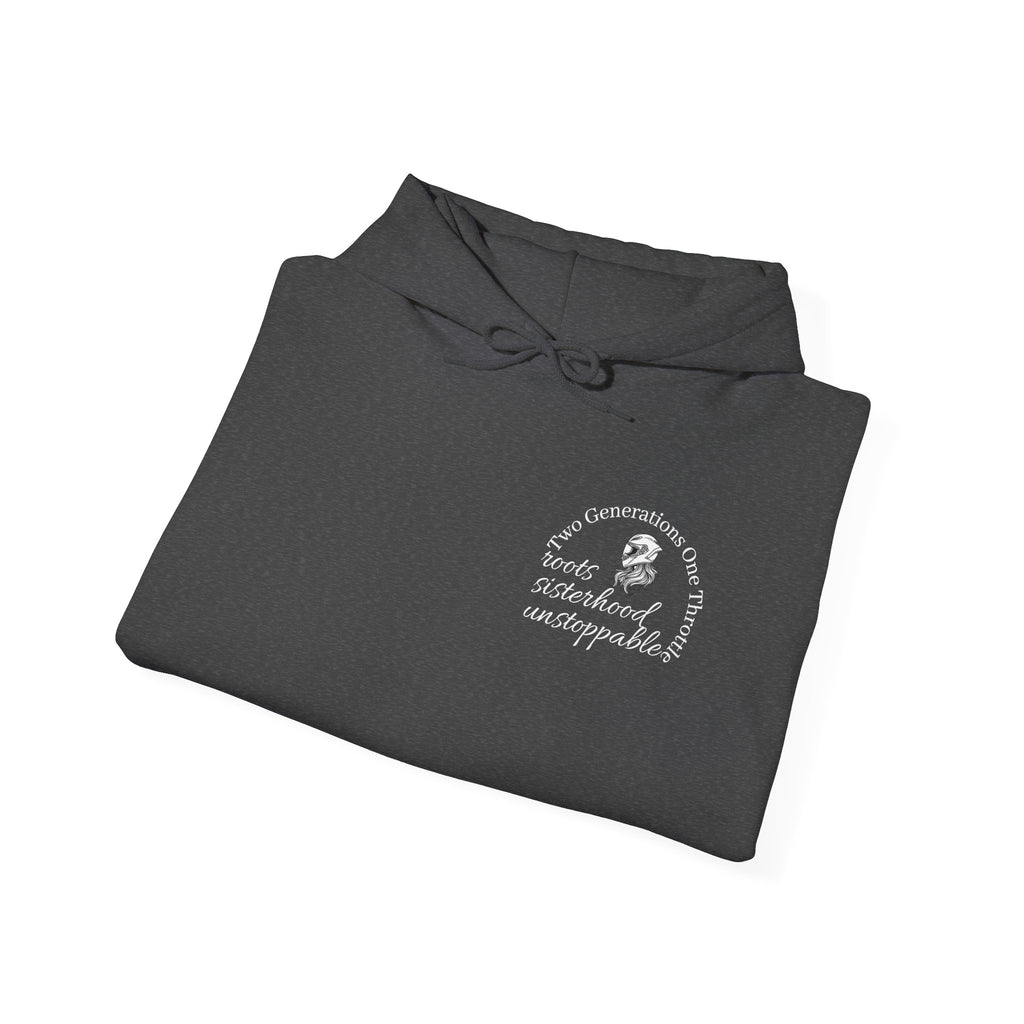 Copy of Two Generations One Throttle Hoodie | Motorcycle Mom Daughter Gift | Women Who Ride Sweatshirt | Biker Sisterhood Apparel | Passed Down Not Slowed Down