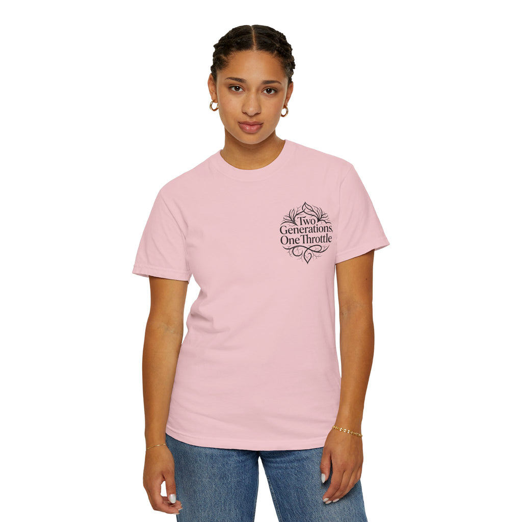 Two Generations One Throttle T-Shirt — Vintage Motorcycle Family Tee