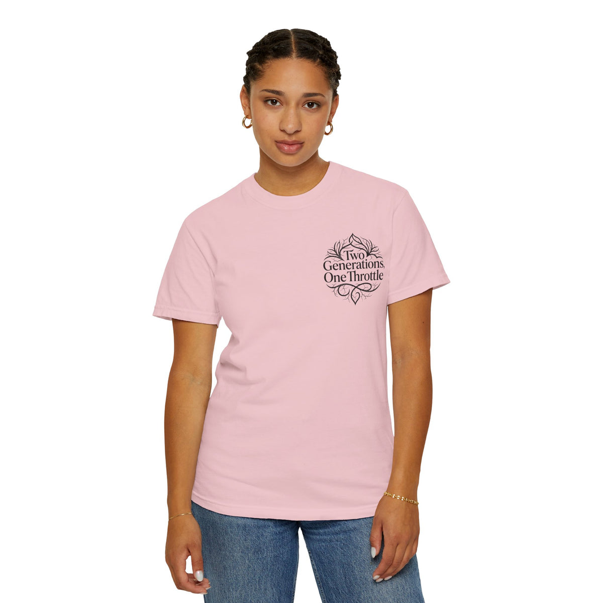 Two Generations One Throttle T-Shirt — Vintage Motorcycle Family Tee