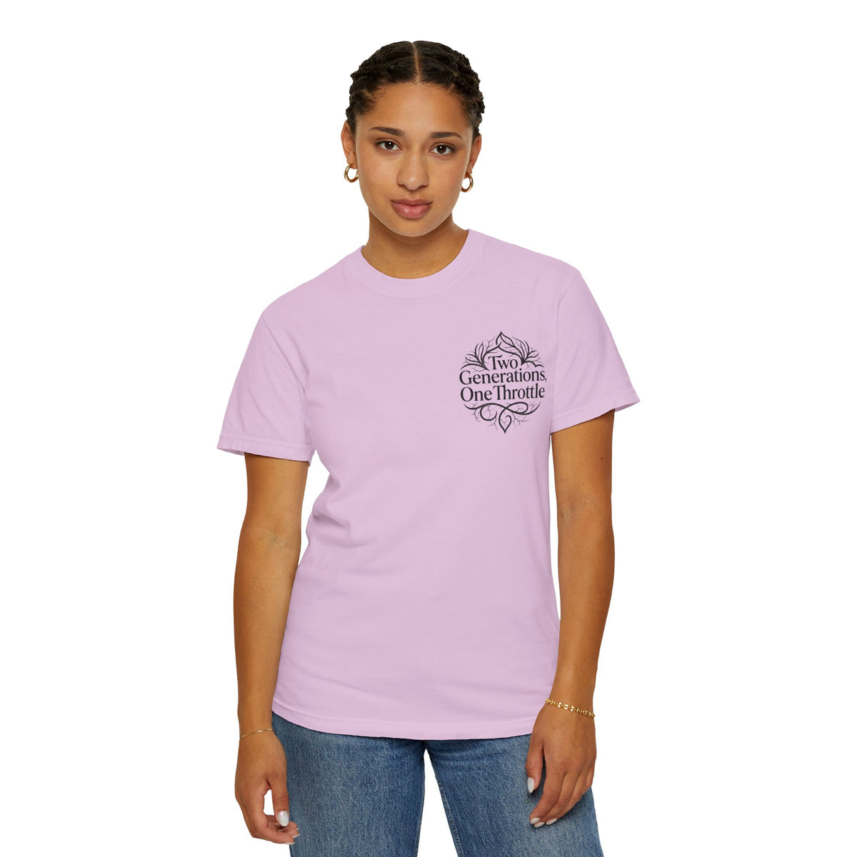 Two Generations One Throttle T-Shirt — Vintage Motorcycle Family Tee