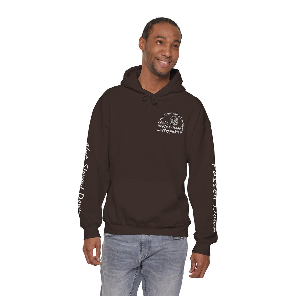 Momentum Hoodie | Motorcycle Brotherhood Sweatshirt | Passed Down Never Slowed Down | Biker Dad Son Gift | Men's Moto Streetwear Hoodie