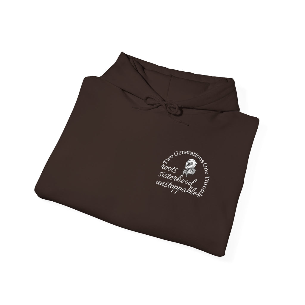 Copy of Two Generations One Throttle Hoodie | Motorcycle Mom Daughter Gift | Women Who Ride Sweatshirt | Biker Sisterhood Apparel | Passed Down Not Slowed Down