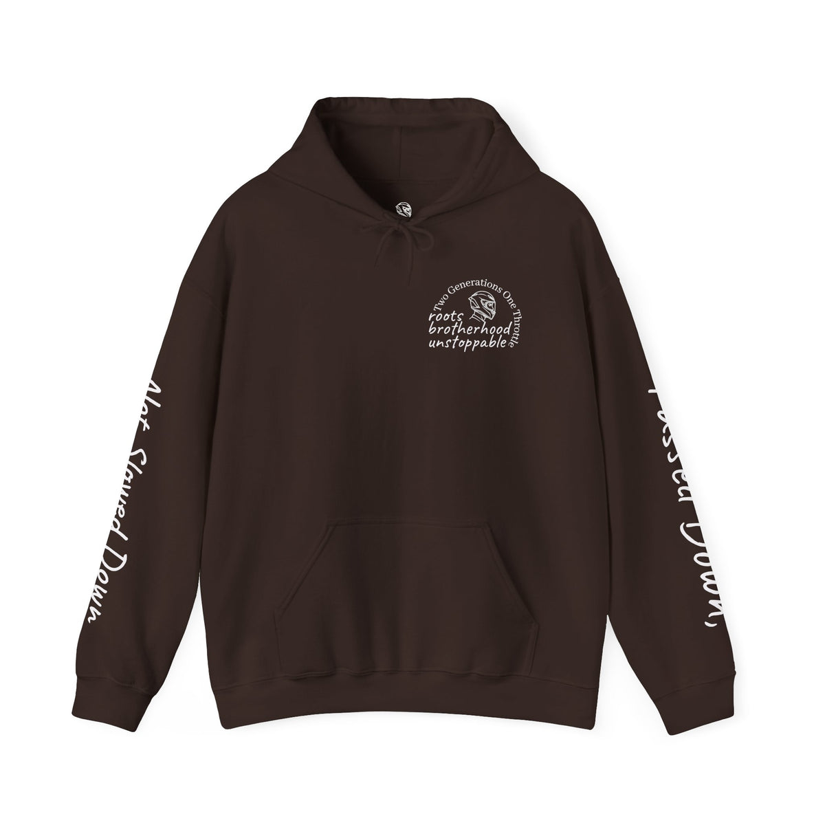 Momentum Hoodie | Motorcycle Brotherhood Sweatshirt | Passed Down Never Slowed Down | Biker Dad Son Gift | Men's Moto Streetwear Hoodie