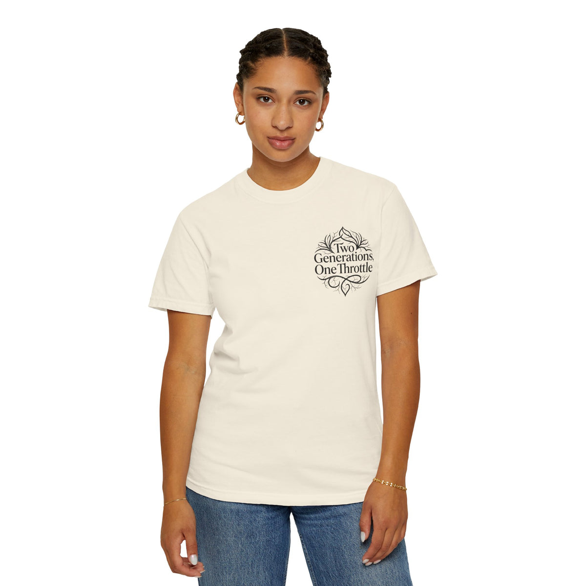 Two Generations One Throttle T-Shirt — Vintage Motorcycle Family Tee
