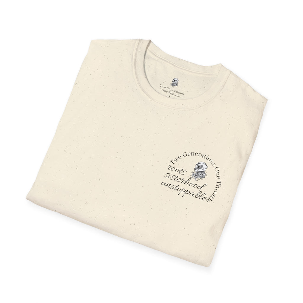 Two Generations One Throttle T-Shirt | Motorcycle Mom Daughter Gift | Women Who Ride Tee | Biker Sisterhood Graphic Shirt | Passed Down Not Slowed Down