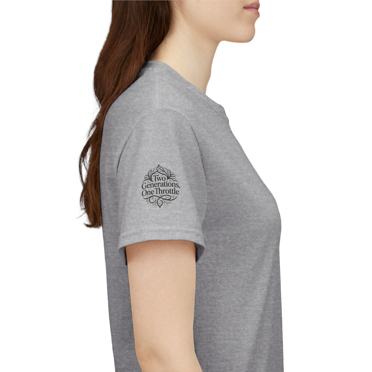 Motorcycle Tee — "Two Generations One Throttle" Vintage Rider T-Shirt
