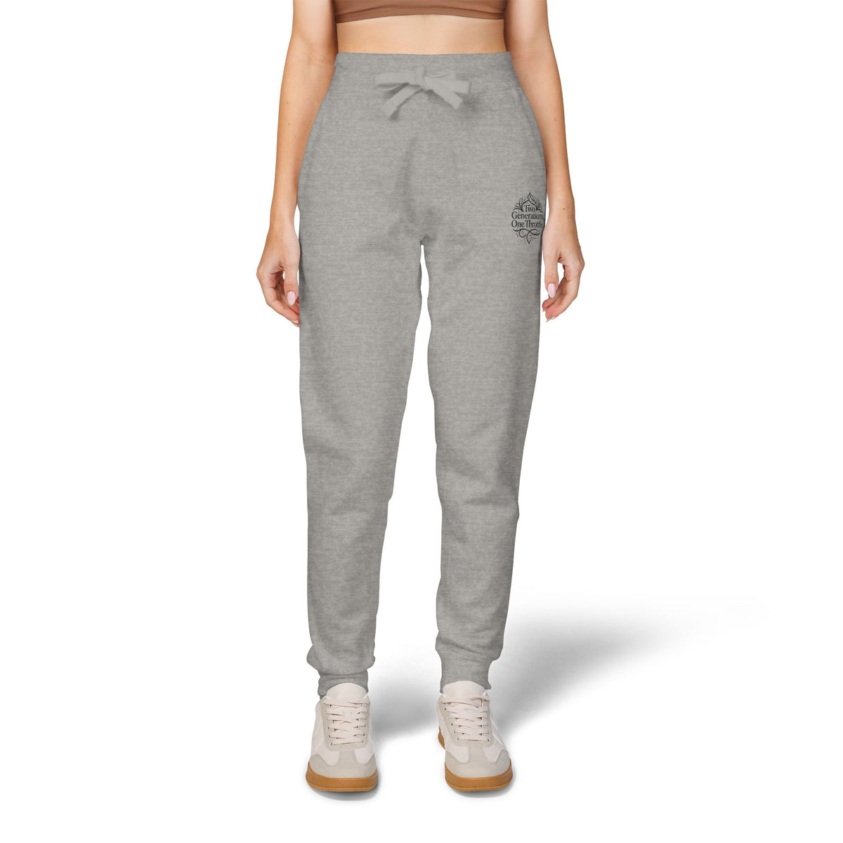 Embroidered Cozy Sweatpants — Minimal Script Logo Joggers