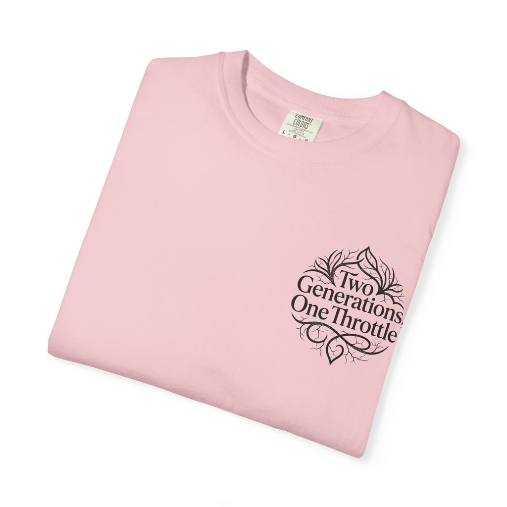 Two Generations One Throttle T-Shirt — Vintage Motorcycle Family Tee