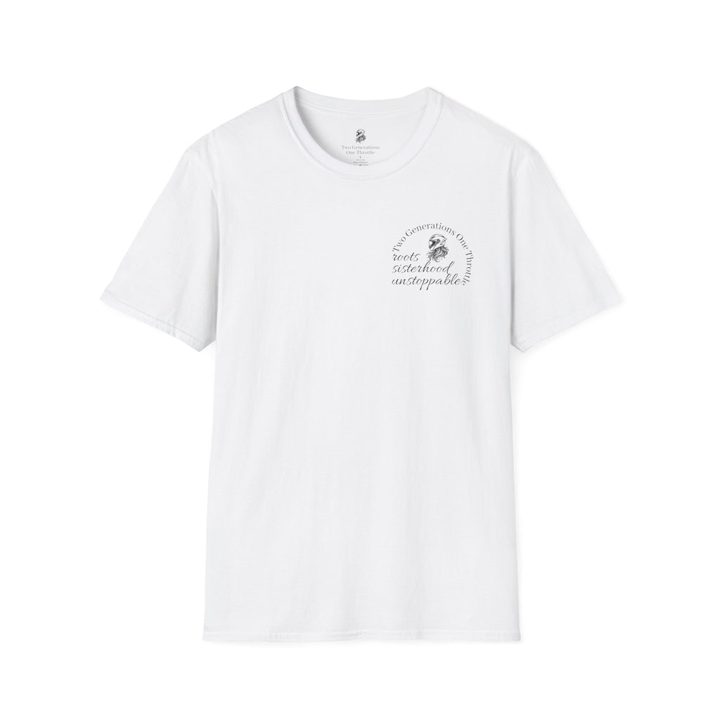 Two Generations One Throttle T-Shirt | Motorcycle Mom Daughter Gift | Women Who Ride Tee | Biker Sisterhood Graphic Shirt | Passed Down Not Slowed Down